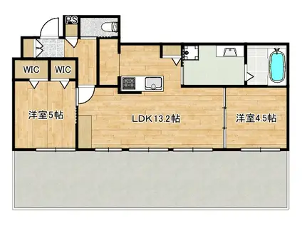 M&Kウェルネス千年(2LDK/2階)の間取り写真