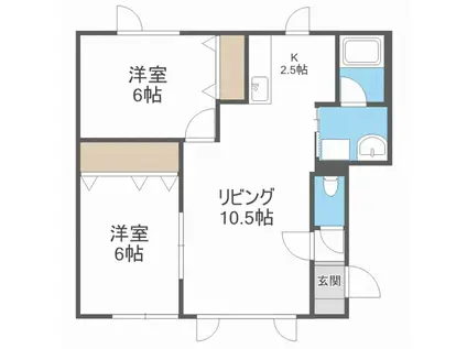 マンションYU(2LDK/3階)の間取り写真