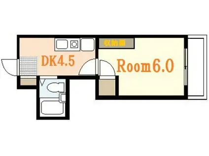 ハーシオンフルタI(1K/4階)の間取り写真