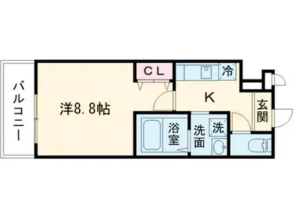 コウジィコート野崎(1K/3階)の間取り写真