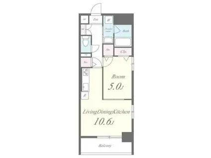 フォーチュン・ドゥミール(1LDK/5階)の間取り写真