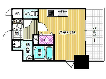 エスリード北浜イースト(ワンルーム/10階)の間取り写真