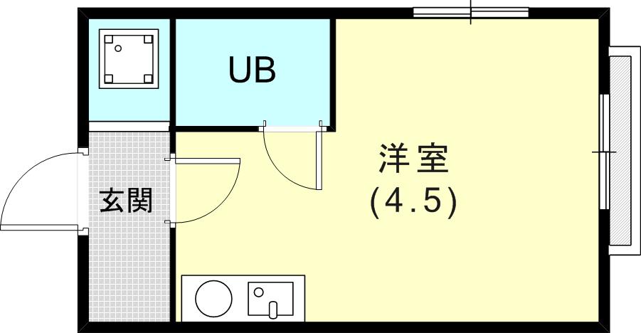 上沢ハイツ(ワンルーム/1階)の間取り写真