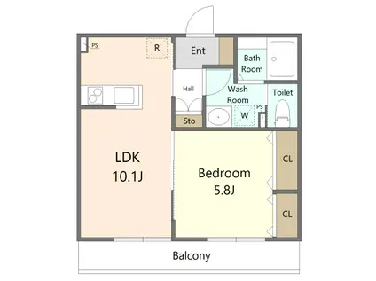 クオーレ(1LDK/1階)の間取り写真