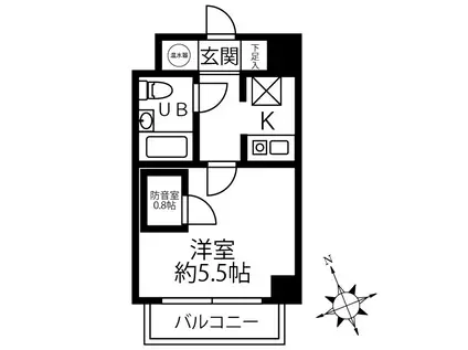 クリオ鶴ヶ峰壱番館(1K/2階)の間取り写真