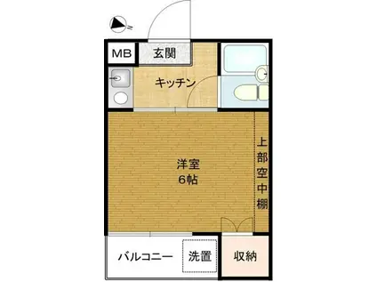 フラット上板橋(1K/2階)の間取り写真