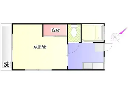 アルトハイムA棟(1K/1階)の間取り写真