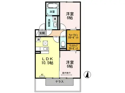 メイズグリーンテラス(2LDK/1階)の間取り写真