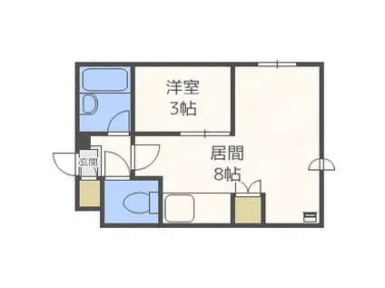 サウンドスケープ(1DK/1階)の間取り写真