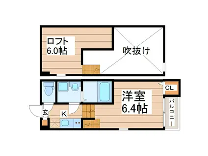 ハーモニーテラス梅田町II(1K/1階)の間取り写真