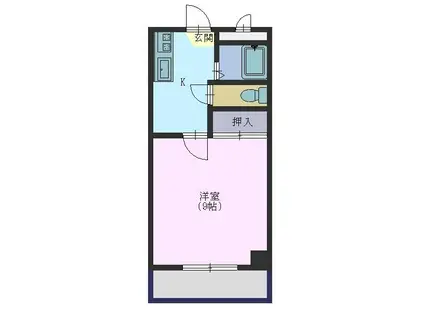 ヒューマンスクエア五反田(1K/2階)の間取り写真