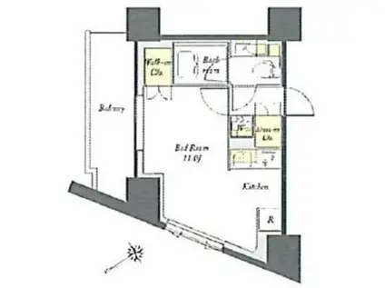 プライムメゾン板橋(ワンルーム/3階)の間取り写真