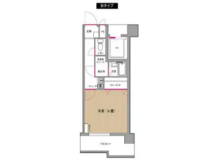 ベルトピア坂出II(1K/5階)の間取り写真