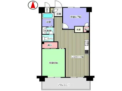メゾン三田赤坂(2LDK/3階)の間取り写真