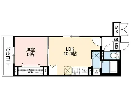 板橋区蓮沼町(1LDK/2階)の間取り写真