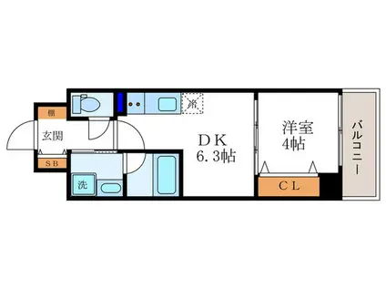 ベラジオ雅び京都円町駅前(1DK/3階)の間取り写真
