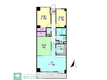 RIS中央林間(3LDK/2階)の間取り写真