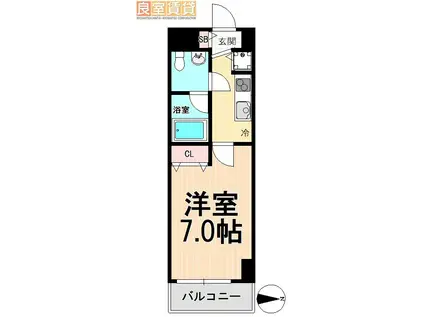 プロシード新栄(1K/6階)の間取り写真