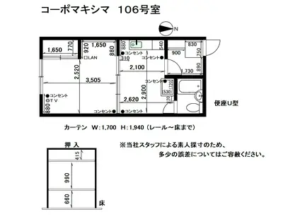 コーポマキシマ(1DK/2階)の間取り写真