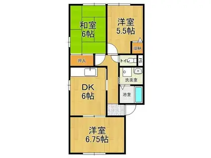 グリーンヴィラ(3DK/2階)の間取り写真