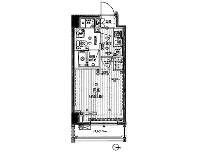 プレール・ドゥーク潮見(1K/6階)の間取り写真