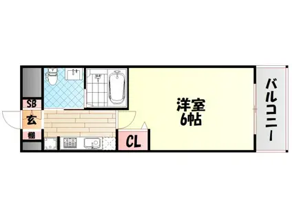 エグゼ大阪ドーム(1K/5階)の間取り写真