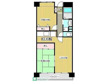 コンフォートパレス(2LDK/2階)の間取り写真