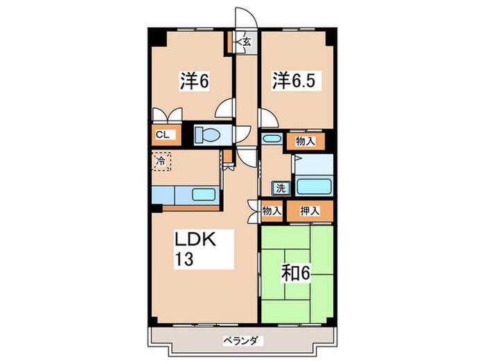 ドルフソニアドーロ(3LDK/5階)の間取り写真