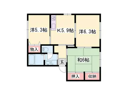 シャーメゾン蒲田A(3K/2階)の間取り写真