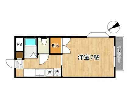 パインクレスト(1K/2階)の間取り写真