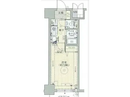 エステムコート博多駅前2セグティス(1K/8階)の間取り写真