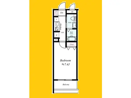 RISING PLACE桜木町二番館(1K/9階)の間取り写真