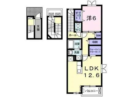 ラフレシール(1LDK/3階)の間取り写真
