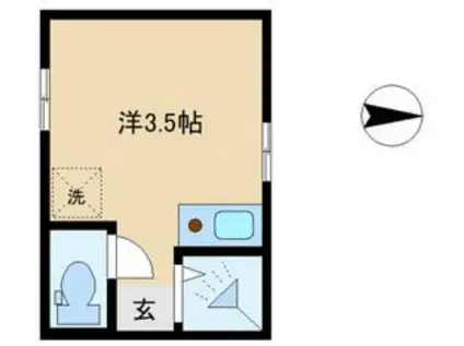 フェリスウィンディ(ワンルーム/1階)の間取り写真