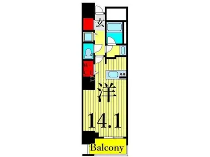 ロイヤルパークスタワー南千住(1K/11階)の間取り写真
