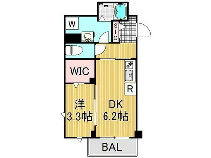 ラシーネ武蔵小山(1LDK/3階)の間取り写真