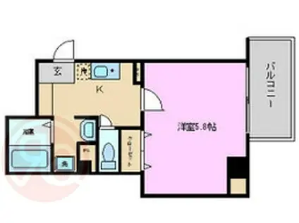 みおつくし西なんば(1K/3階)の間取り写真