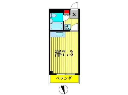 新松戸NCAマンション(ワンルーム/6階)の間取り写真