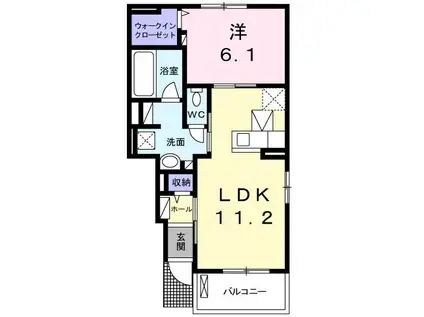 アルバーダ(1LDK/1階)の間取り写真