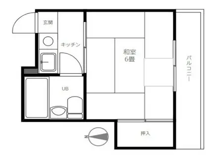 双葉コーポ(1K/2階)の間取り写真