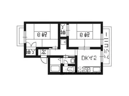 セジュール藤A棟(2DK/2階)の間取り写真