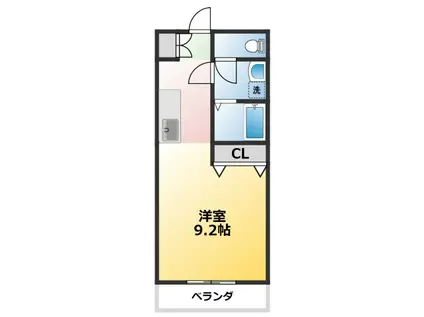ウィルハイム(1K/1階)の間取り写真