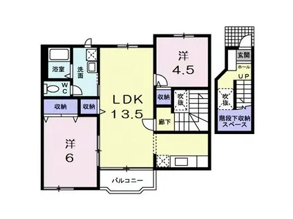 パレ・ノールII(2LDK/2階)の間取り写真