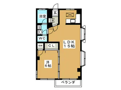 メゾン・ド・セントレ(1LDK/1階)の間取り写真