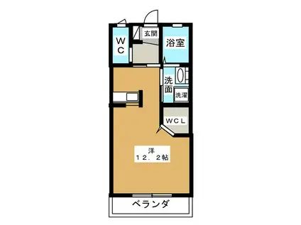 グランブレ(ワンルーム/1階)の間取り写真