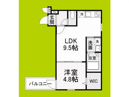 フジパレス和泉大宮(1LDK/1階)の間取り写真