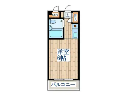 テイーエム千鳥(ワンルーム/4階)の間取り写真