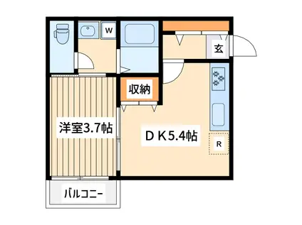 ルグラン横浜南(1DK/1階)の間取り写真