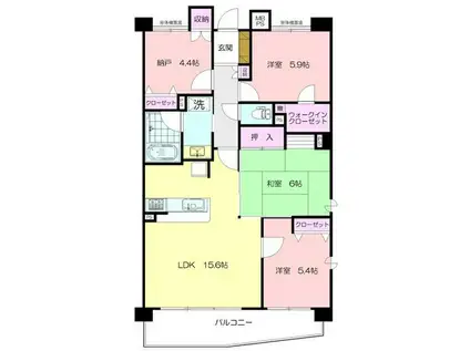 マイキャッスルたまプラーザII(3SLDK/5階)の間取り写真