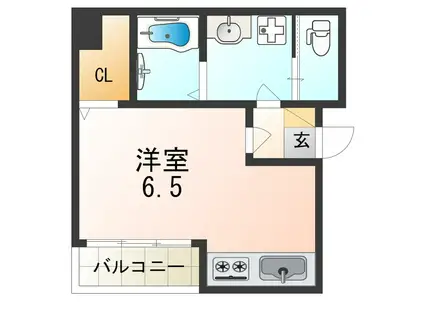 STANDARD高殿(ワンルーム/5階)の間取り写真